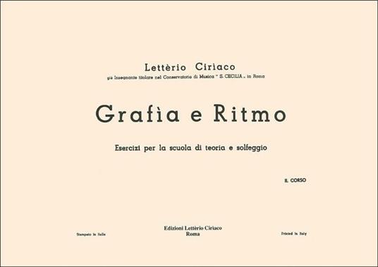  L. Ciriaco. Grafia e Ritmo. 2° Corso - copertina