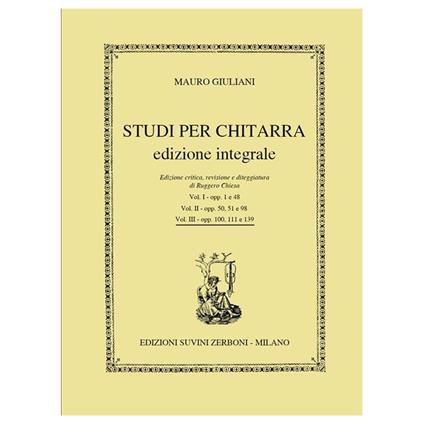  Studi per chitarra Ed.Integrale Vol. 3 - Mauro Giuliani - (R. Chiesa) -  Mauro Giuliani - copertina