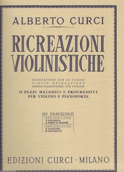 Ricreazioni violinistiche -  Alberto Curci - copertina