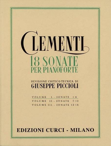 18 sonate per pianoforte. Vol. 1 -  Muzio Clementi - copertina