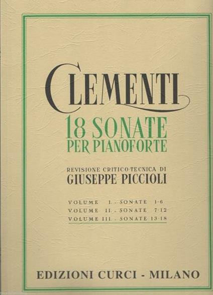  18 sonate per pianoforte. Vol. 3 -  Muzio Clementi - copertina