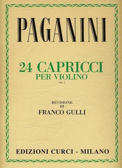  24 capricci Op. 1. Per violino. Spartito -  Niccolò Paganini - copertina