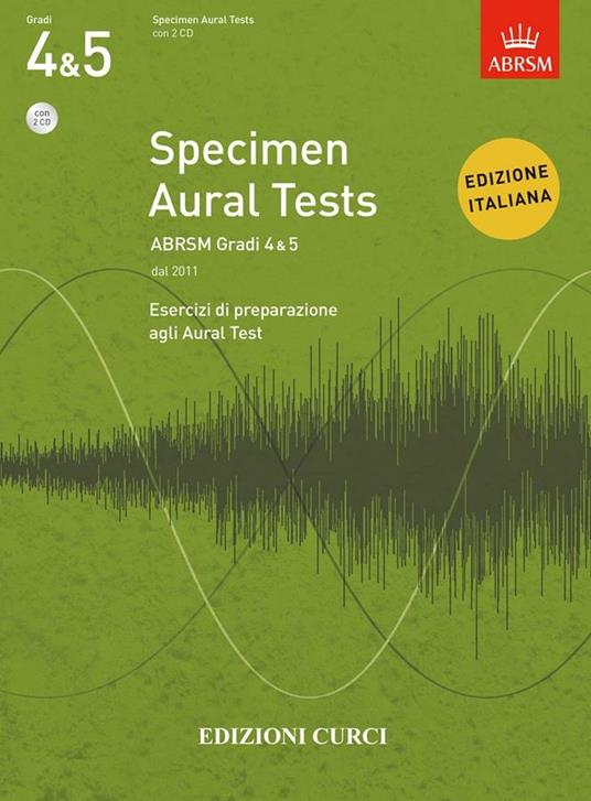  Specimen Aural Tests ABRSM Gradi 4&5 -2CD -Esercizi preparazione agli Aural Test - copertina