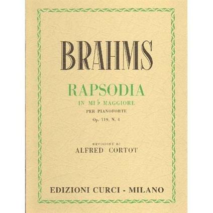  Rapsodia in Mi bemolle maggiore Op. 119 n.4 -  Johannes Brahms - copertina