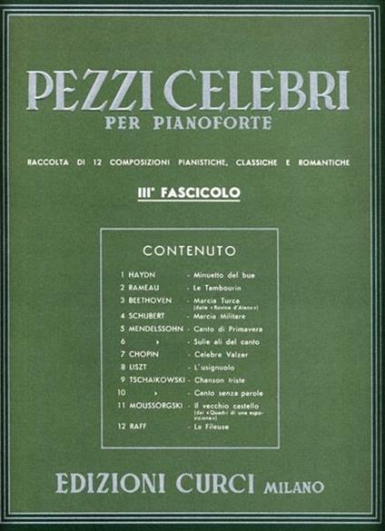  Pezzi celebri. Per pianoforte. Spartito - copertina