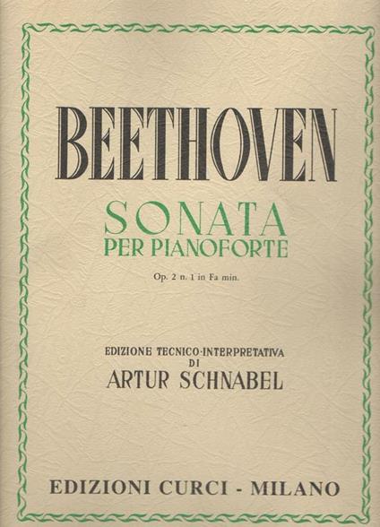  Sonata Op. 2, n. 1 in Fa minore. Per pianoforte. Spartito -  Ludwig van Beethoven - copertina