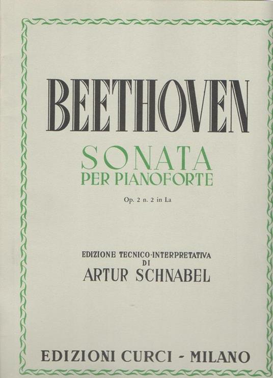  Sonata Op. 2, n. 2 in La. Per pianoforte. Spartito -  Ludwig van Beethoven - copertina