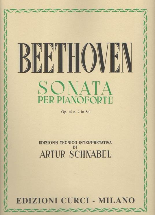  Sonata Op. 14. n. 2 in Sol. Per pianoforte. Spartito -  Ludwig van Beethoven - copertina