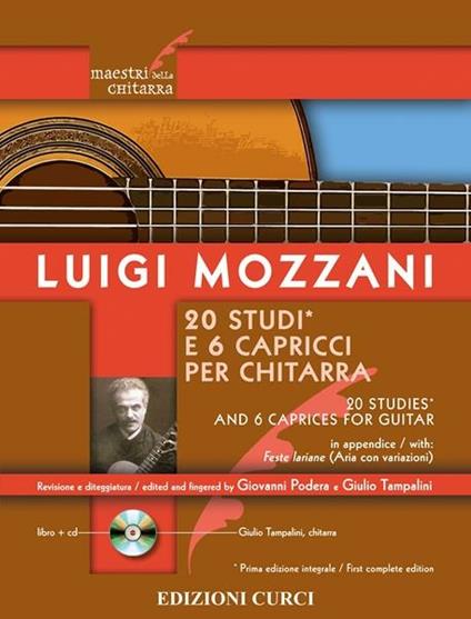  20 studi e 6 capricci per chitarra. Spartito -  Luigi Mozzani - copertina