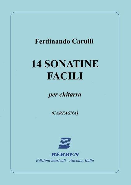  14 Sonatine Facili per Chitarra. Ferdinando Carulli. Spartiti - copertina