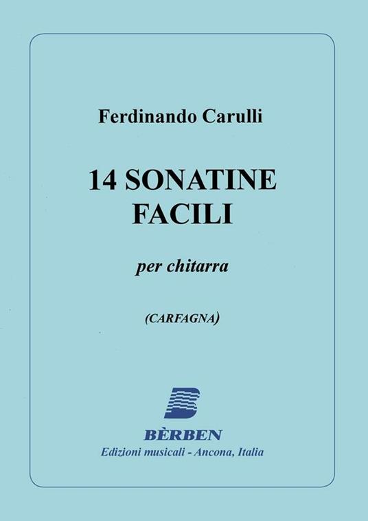 14 Sonatine Facili per Chitarra. Ferdinando Carulli. Spartiti - copertina