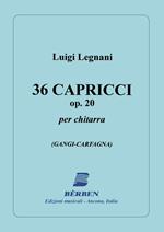  36 Capricci Op 20. Luigi Legnani. Spartiti Chitarra Classica