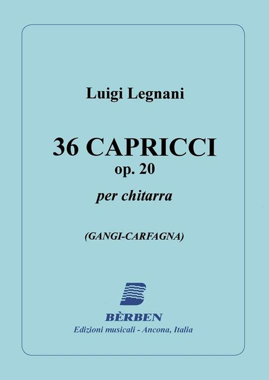  36 Capricci Op 20. Luigi Legnani. Spartiti Chitarra Classica -  Luigi Legnani - copertina