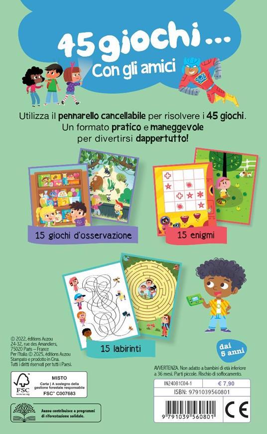 45 giochi... con gli amici. Ediz. a colori. Ediz. a spirale. Con pennarello cancellabile - 3