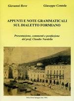 Appunti e note grammaticali sul dialetto formiano