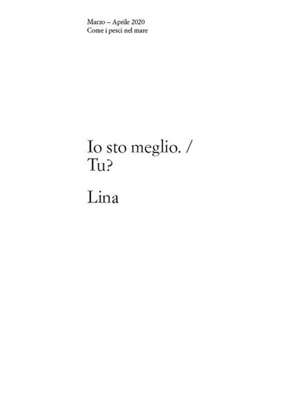 Io sto meglio. / Tu? - Lina Sari - copertina