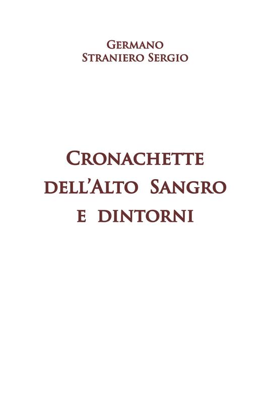 Cronachette dell'Ato Sangro e dintorni - Germano Straniero Sergio - copertina