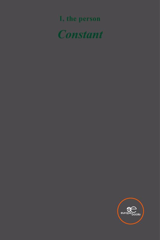 Constant - I, the person - copertina