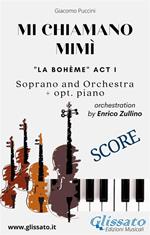 «Mi chiamano Mimì». La Bohème atto I. Soprano and orchestra. Score. Partitura