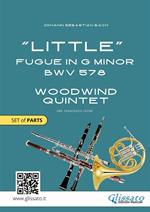«Little» fugue in G minor BWV 578. Woodwind quintet. Score & parts. Partitura e parti