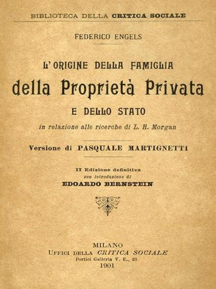L' origine della famiglia, della proprietà privata e dello Stato - Friedrich Engels,Pasquale Martignetti - ebook