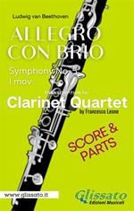 Allegro con Brio (Symphony No. 5) Clarinet Quartet (parts & score). Partitura e parti