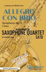 Allegro con Brio (Symphony No. 5). Sax Quartet (parts & score). Partitura e parti