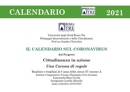 Il calendario sul Coronavirus 2021 - Sandra Chistolini - copertina