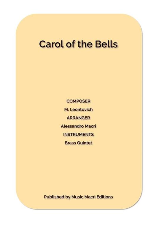 Carol of the Bells by M. Leontovich - Alessandro Macrì - ebook