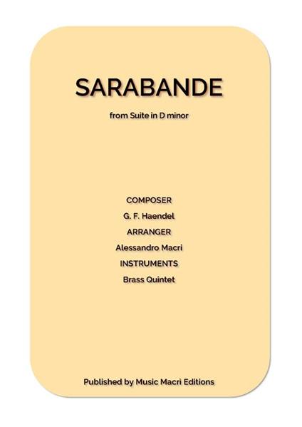 Sarabande from Suite in D minor by G. F. Haendel - Alessandro Macrì - ebook