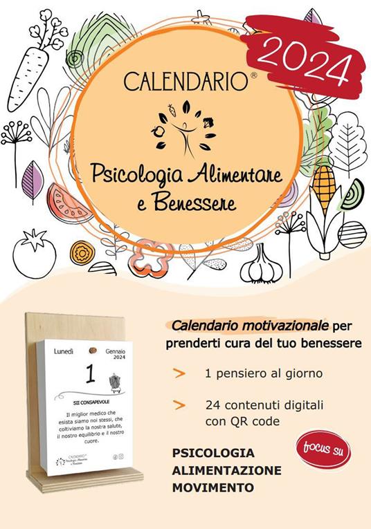 Calendario di psicologia alimentare e benessere 2024 - Letizia