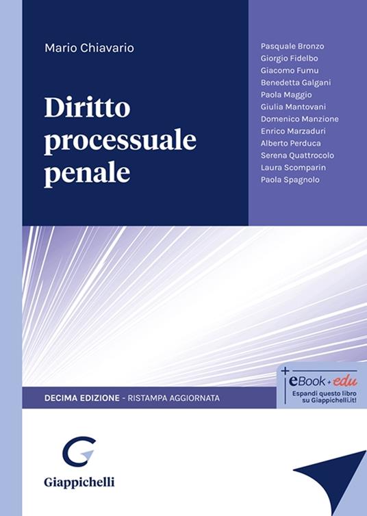 Diritto processuale penale. Nuova ediz. - Mario Chiavario - copertina