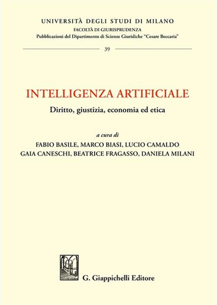 Intelligenza artificiale. Diritto, giustizia, economia ed etica - copertina