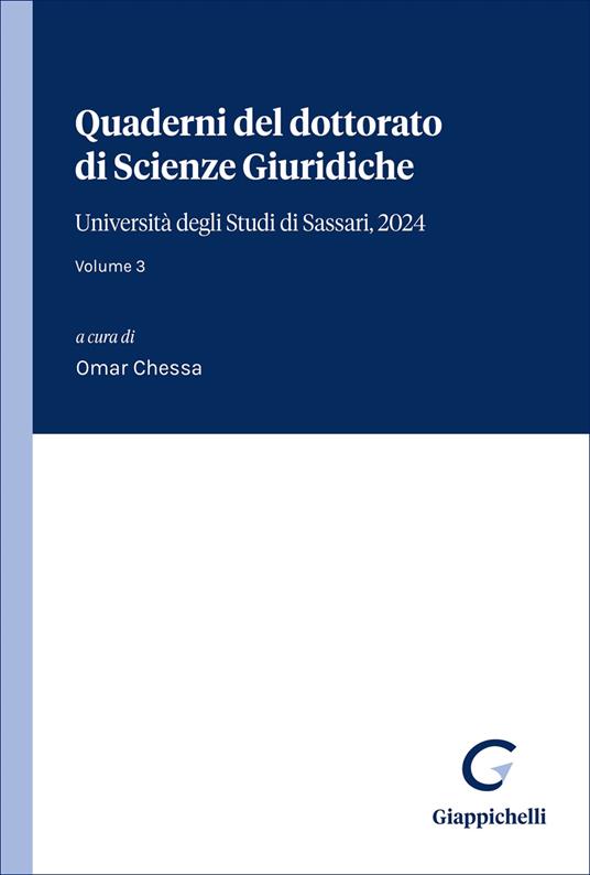Quaderni del dottorato di Scienze giuridiche. Università degli Studi di Sassari. Vol. 3 - copertina