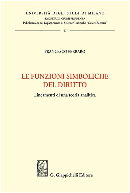 Le funzioni simboliche del diritto - Francesco Ferraro - copertina