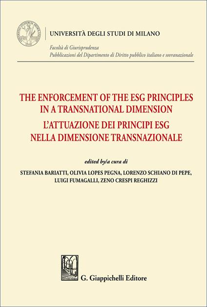 The enforcement of the ESG principles in a transnational dimension - copertina