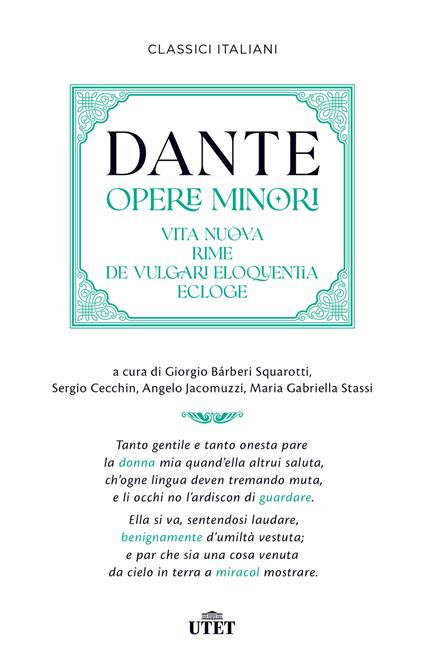 Opere minori: Vita nuova-Rime-De vulgari eloquentia-Ecloge - Dante Alighieri - copertina