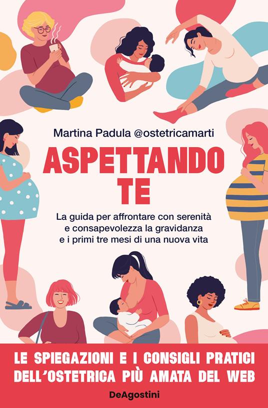 Aspettando te. La guida per affrontare con serenità e consapevolezza la gravidanza e i primi tre mesi di una nuova vita - Martina @ostetricamarti Padula - copertina