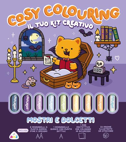 Mostri e dolcetti. Cosy coloring. Con pennarelli - copertina