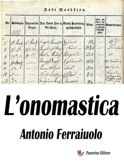 L' onomastica - Antonio Ferraiuolo - ebook