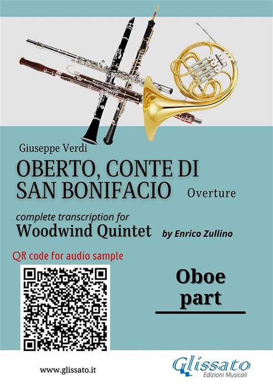 Oboe part of «Oberto» for Woodwind Quintet. Overture - Giuseppe Verdi - ebook