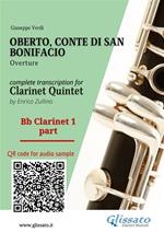 Bb Clarinet 1 part of «Oberto» for Clarinet Quintet. Overture