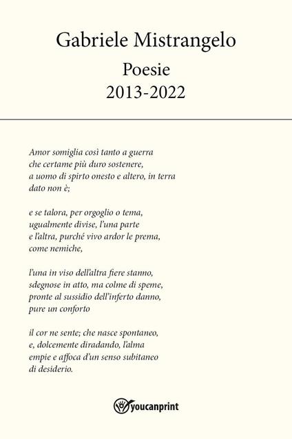 Poesie 2013-2022 - Gabriele Mistrangelo - copertina