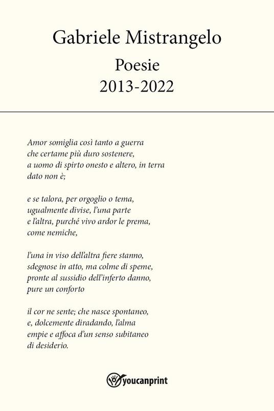 Poesie 2013-2022 - Gabriele Mistrangelo - copertina