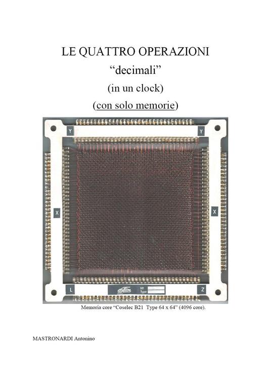 Le quattro operazioni "decimali" (in un clock) - Antonino Mastronardi - copertina