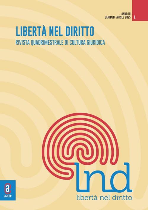 Libertà nel diritto (2025). Vol. 1 - copertina