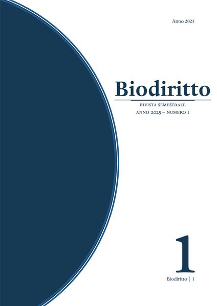 Biodiritto. Rivista interdisciplinare di bioetica e diritto (2025). Vol. 1 - copertina