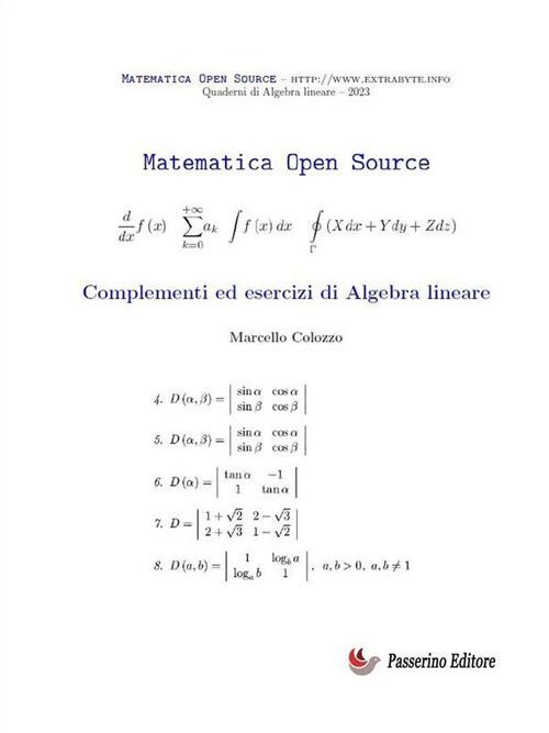 Complementi ed esercizi di algebra lineare - Marcello Colozzo - ebook