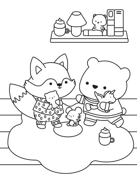 Comfy dreams. Cozy coloring book. Con 97 Adesivi - 4