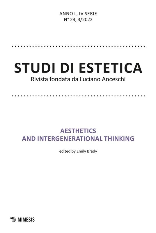 Studi di estetica (2022). Vol. 3: Aesthetics and integenerational thinking - copertina